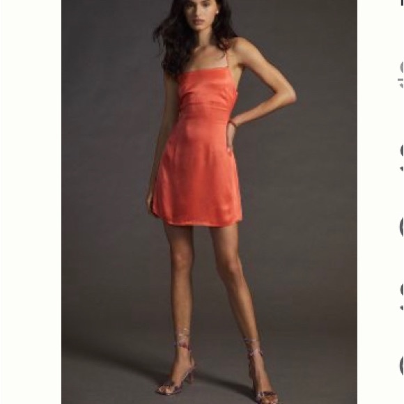 Anthropologie Dresses & Skirts - NWT Anthropologie blood orange slip dress with cut out spaghetti straps 12